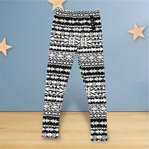 FINE USA DESIGN Nordic Print Stretch Leggings Black Durable Little Girls Size L